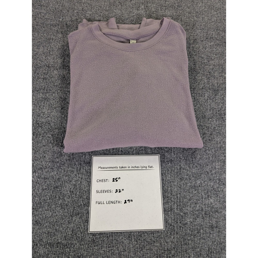 Alo Yoga Soho Long Sleeve Crew Neck Alolux Sweatshirt Lavender Purple Oversize M - Picture 6 of 6